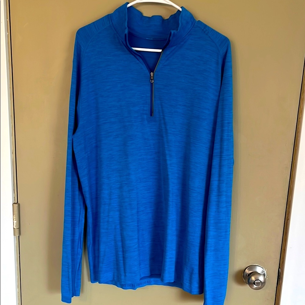 Lululemon Men's Blue Quarter-Zip Sweatshirt - Large